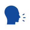 Icon of person speaking up