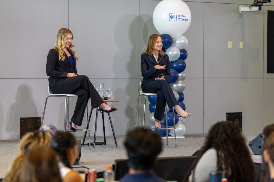 GM Intern Abby Vincler With GM Chair CEO Mary Barra